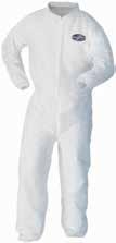 Protective Category Clothing Kleenguard* A10 Light-Duty Coveralls Lightweight polypropylene material provides great comfort. Features zipper front and elastic wrists.