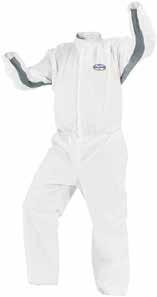 White 24/Cs 49105 15408244 2XL White 24/Cs Kleenguard* A30 Breathable Splash and Particle Protection Coveralls Breathable, patented Microforce* Barrier SMS Fabric. Strong and abrasionresistant.