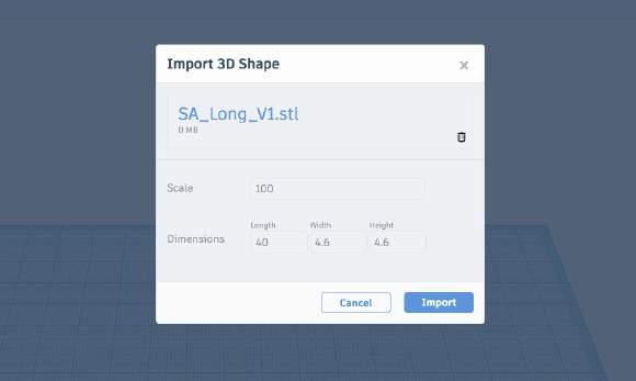 Import: Import your new connector in MakerBot Print and re-orient the part if needed.