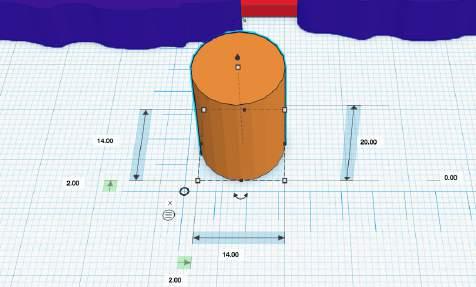 Drag a new box over from the basic shapes menu, then drag a ruler to help you out. Click on the cylinder to apply the ruler to it.