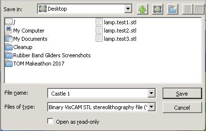 choose where to save your file. Make sure to select binary STL as the file type.