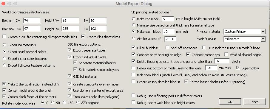 Check your settings: After you click save you will see a model export dialog open