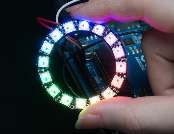 Adafruit NeoPixel LED rings fit perfectly inside the eyecups of most 50mm round goggles a very common size.