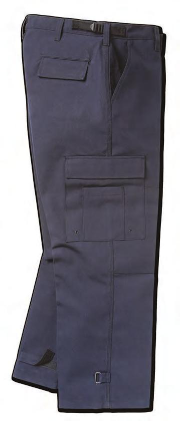 front inset pockets, two rear welt pockets and two large cargo pockets with hook-and-loop flap closures 425NX-60 / 6 oz.