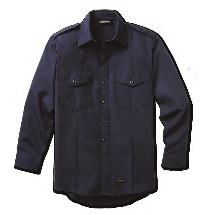 FIRE CHIEF SHIRTS WITH WORKING EPAULETS AND NO BADGE TAB A utoclaved with Workrite Uniform s professional appearance Five sewn-in military creases Working epaulets Banded collar SHORT SLEEVE 710NX-45