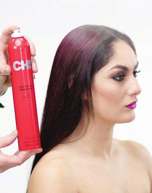 Hairspray on the hair before using the CHI