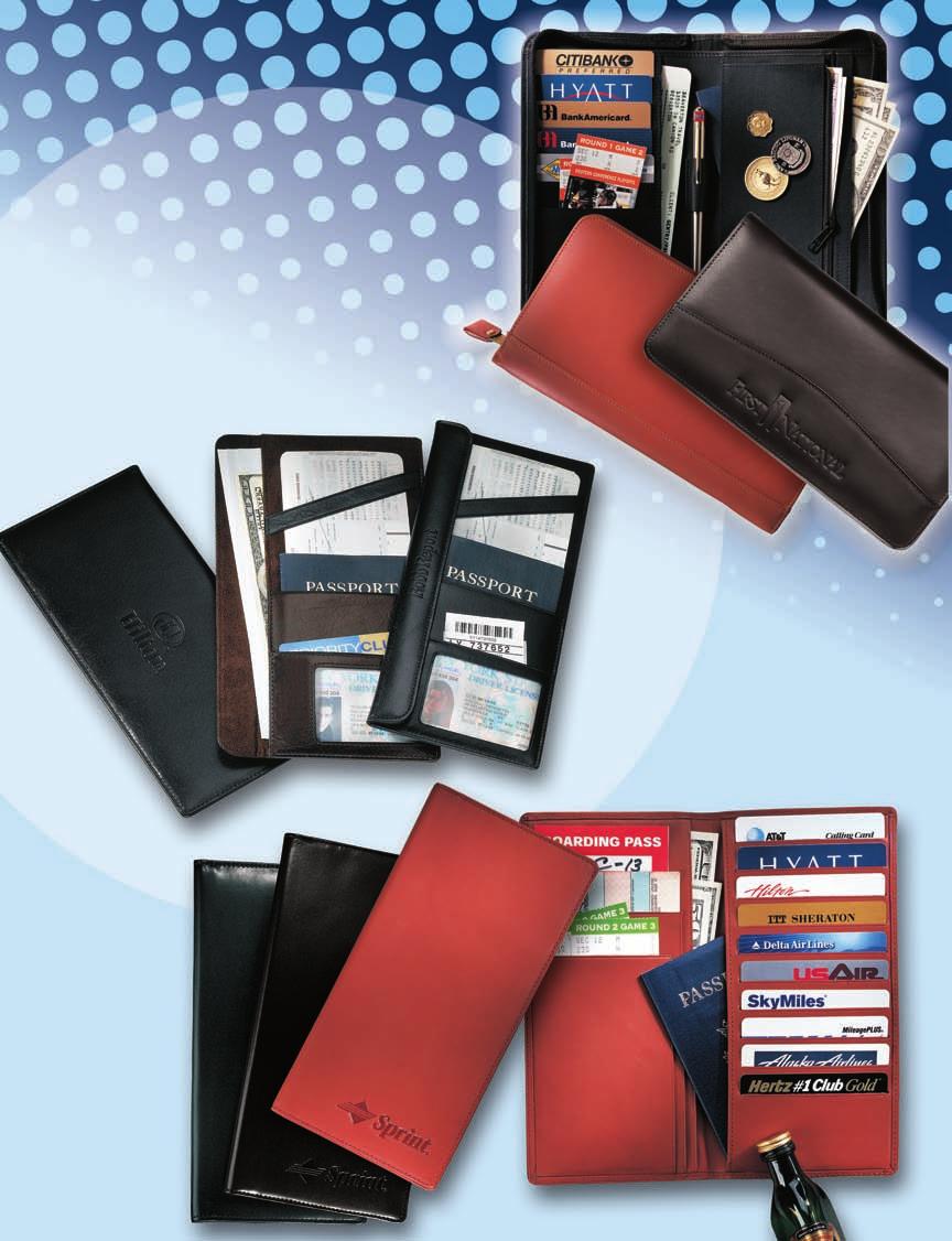 LG-9132 *Available in black only Stylish Travel Wallets Hoboken Zip-Around Document Holder LG-9131 Calfskin - Tan LG-9132 Top Grain/Leatherette - Black This fine Traveler s Wallet includes three