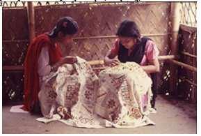 In Bangladesh our mom & grandparents, they make a hand stitched clothes from their used & old Sari (Bangladeshi women s traditional clothes). It s called Katha.