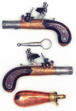 435 435 AN OVER-AND-UNDER FLINTLOCK TAP-ACTION PISTOL SIGNED W.