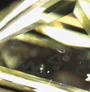 When they do, skilled diamond cutters can take advantage of such striking inclusions (e.g., Summer 1976 G&G, p. 181). The 10.01 ct (10.92 10.88 14.