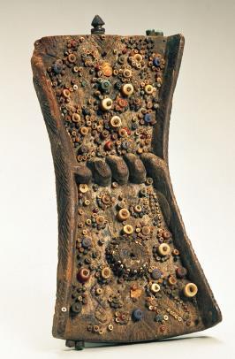 Lukasa [memory board] 19 th to 20 th century Wood, beads, and metal Mbudye Society of the