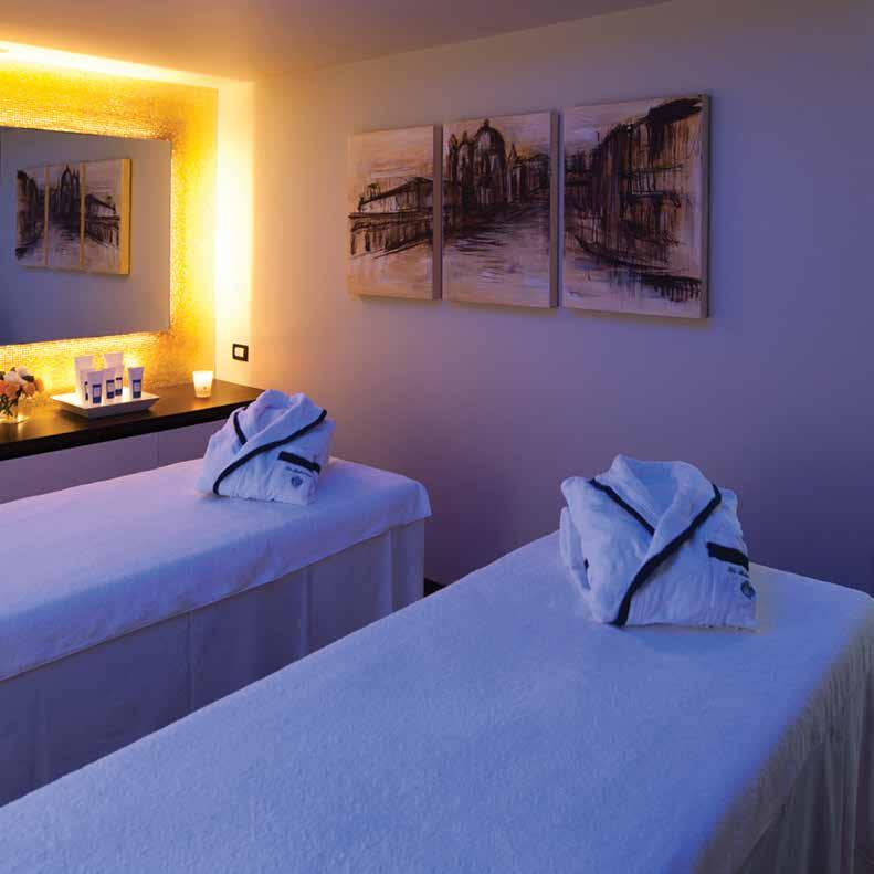 PRIVATE SPA SUITE EXCLUSIVE MOMENTS IN THE SPA SUITE 1h30 Leave behind all your stress and enjoy a moment alone or as a couple in the elegant ambience of the SPA suite Blu Mediterraneo.