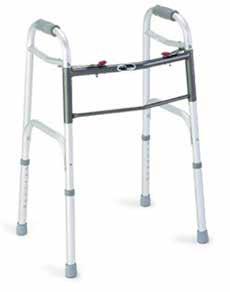 Mobility Folding Walkers Heavy-duty rubber hand grips on all models Reinforced rubber tips last longer Lightweight aluminum frames User-friendly instructions included with every unit Easy-release
