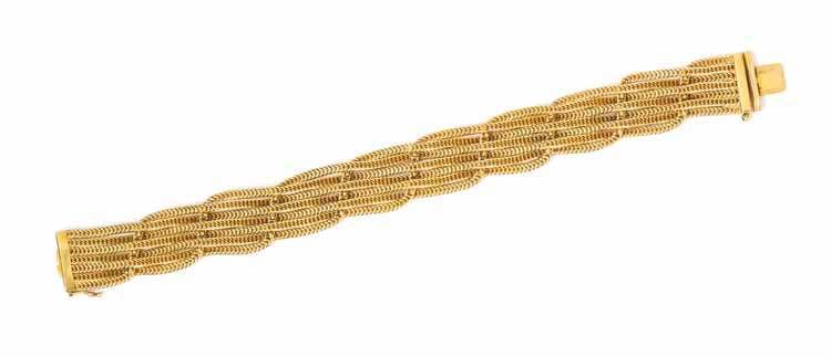 296 297 299 298 296* a Pair of 18 Karat Yellow Gold Signature Earclips, Schlumberger for Tiffany & Co., consisting of a rope texture multi-row half hoop with crisscross accents.