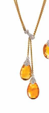 359 360 361 359 a collection of 18 Karat Bicolor Gold, citrine and diamond jewelry, Spark, consisting of a pair of earrings containing two oval briolette cut citrine measuring approximately 17.