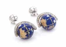 Louis, Missouri $1,000-2,000 199 200 200 a Pair Sterling Silver and multigem Articulated Globe Motif Cuffinks, Tateossian, retailed by Tateossian London, consisting