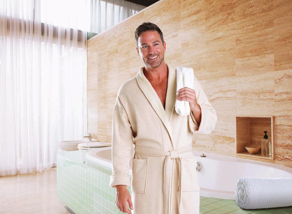 A REAL LIGHTWEIGHT Nothing is complicated about this classically styled bathrobe made with cool