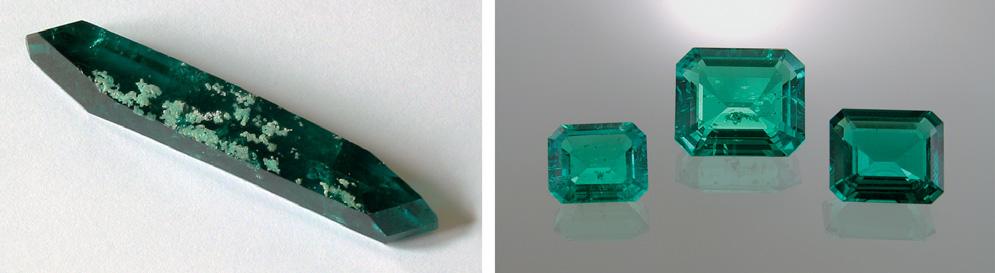 Figure 13. Malossi hydrothermal synthetic emeralds have been available in the trade since 2004.