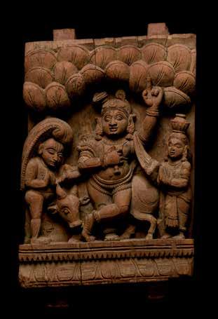 South Indian Wooden Temple Panel India. Ca. 19th - early 20th century.