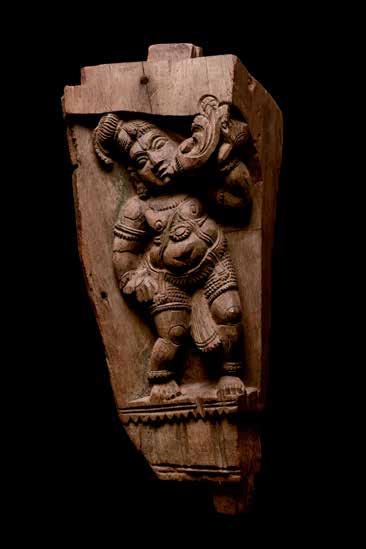 South Indian Wood Temple Panel India. Ca. 19th to early 20th century.