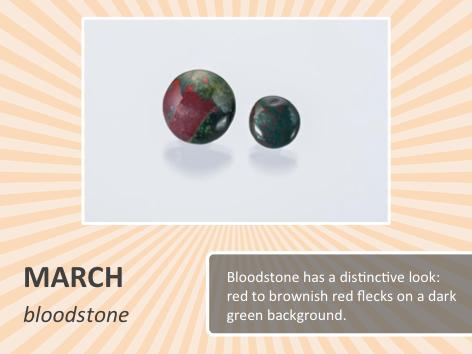 Bloodstone is a type of jasper with a very dis0nc0ve look: red to brownish red flecks, colored by iron oxide, scayered across a dark green background.
