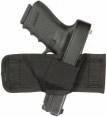 Nylon Hip Holster with Molded Thumb Break Dual slot belt loops may be used on duty, sport or dress belt. Laminate construction makes holster waterproof and protective.
