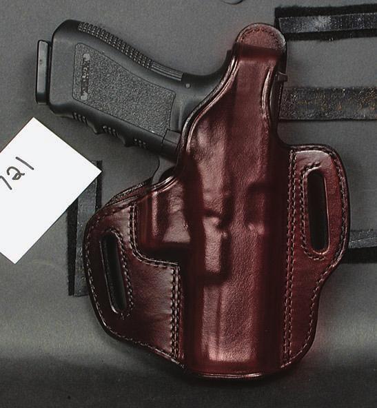 CONCEALMENT HOLSTERS 15 H721 DOUBLE NINE - AUTOMATIC & REVOLVERS The "Double Nine" is made with a metal reinforced thumb break