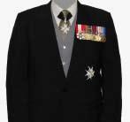 Up to four stars of orders may be worn on the tailcoat, and only one star on the Director s Short Black Coat, attached to the left side below the insignia on the medal bar.