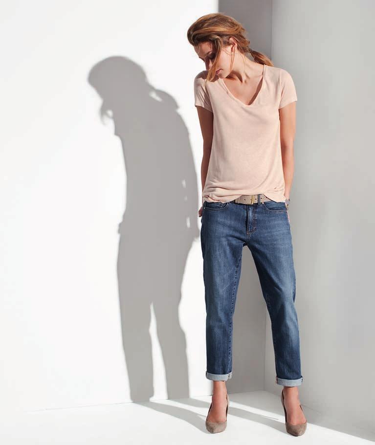 The boyfriend jean will transform your wardrobe. Roll the trouser legs and team with heels or flats.