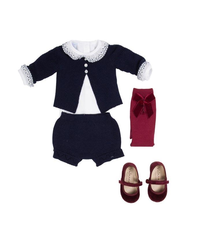 1 tricot and velvet chic duet garter knit cardi and bloomers with chevron edging $68 cotton bodysuit