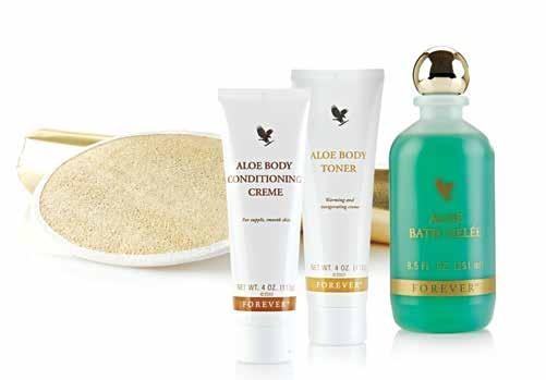 Each Body Toning Kit contains: Aloe Bath Gelée for a soothing, relaxing bath and a loofah to smooth the skin and help increase circulation.