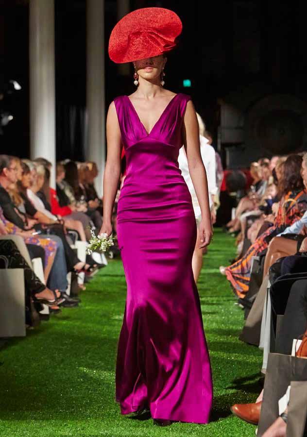 LOOK #3 Escada gown, Jodie Louise Millinery hat, YSL shoes from