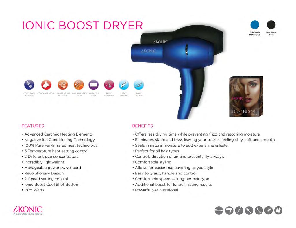 luster Perfect for all hair types Controls direction of air and prevents fly-a-way s Comfortable styling Allows for easier maneuvering as you style