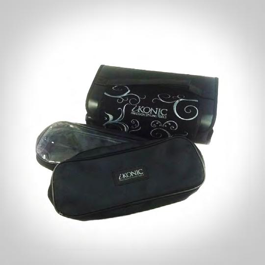 Thermal heat-resistant pouches Fashionable patterns and inside compartment for hot styling tool storage Lays flat on countertop for protection