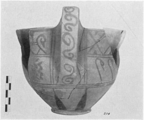 206. (P 1766) Fig. 50 A GEOMETRIC HOUSE AND A PROTO-ATTIC VOTIVE DEPOSIT 591 Fragment from the upper part.
