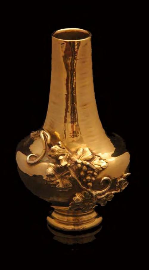 Vase #1, "Tiffany" - Exemplifying the Legendary Grace and Elegance of a Sophisticated Lifestyle, A Second Magnificent Art Nouveau Vermeil Vase (Gold Plated