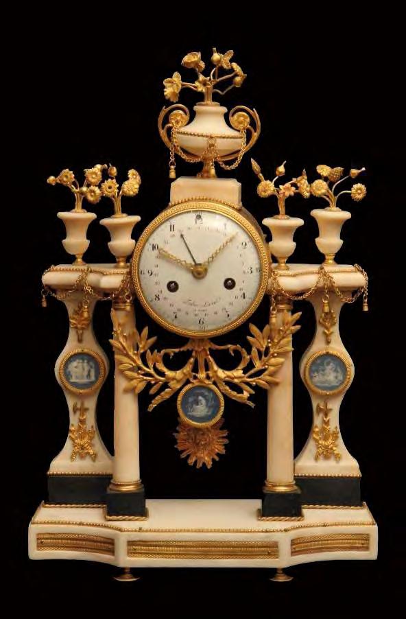 A Magnificent French, 18th Century, Louis XVI, Gold Plated Bronze and Marble Mantel Clock by One of World's Premier Clockmakers "Folin Laine" circa 1770s.