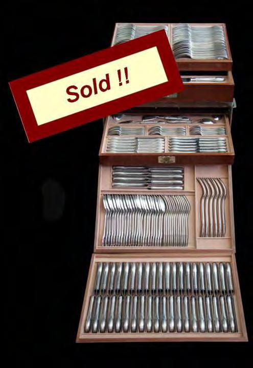 Another Major Find from a Chateau in the Loire Valley in France, An Amazing 260 Piece, Sterling Silver Flatware Set in Odiot's Much Sought After "Grimaldi"