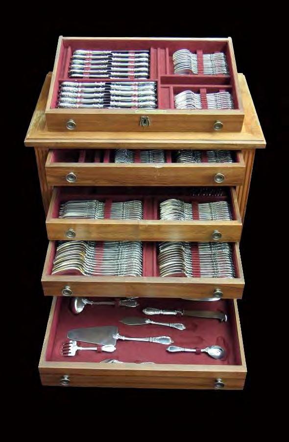 Another Major Find from a Private Mansion here in Paris, An Amazing 174 Piece, "Turenne Model" Sterling Silver Flatware Set by France's