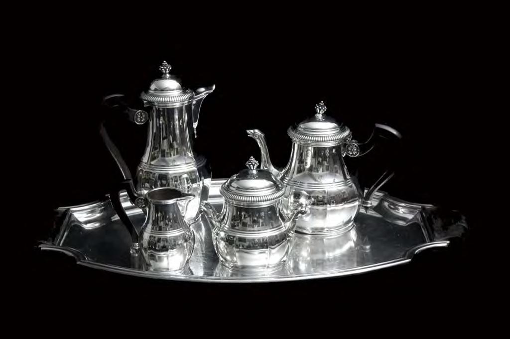 Direct from the Paris, the Home of Art Deco, A Superb, One-of-a-Kind, 5 piece, Original Art Deco Sterling Silver Tea / Coffee