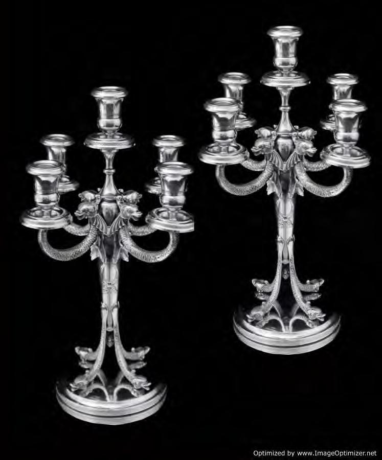Another Excellent Find, A Magnificent Pair of Early 20th Century Silver Candelabra, Probably Swiss / German, in Excellent Condition, A Sophisticated Addition to the
