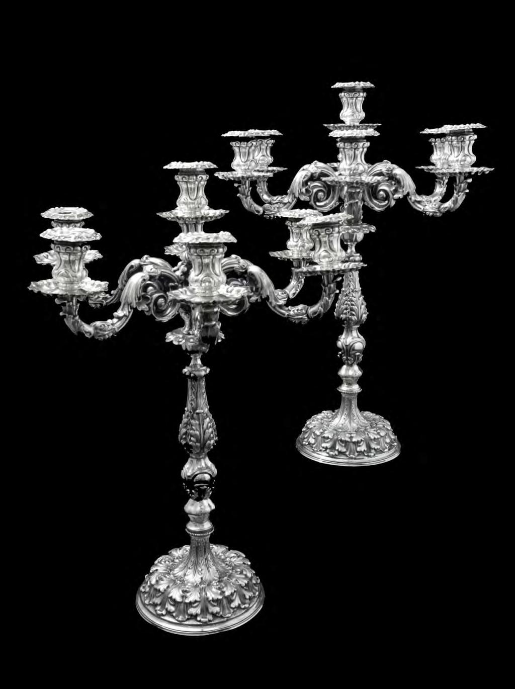 Another Extremely Rare Find, An Outstanding Pair of Italian Silver Candelabra by Internationally Known Milan Silversmith Luigi Genazzi in a Classic