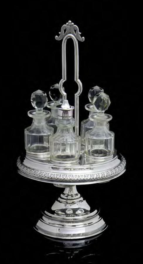 Another Great Find, A Stunning, Extremely Rare Silver and Crystal Condiment Serving Set, Probably British but with the French