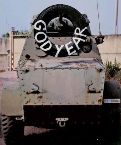 God Year, 2003 Acrylic paint, tire, tank