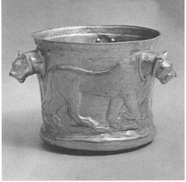 5. Lion cup, from Mazanderan. Late ii - early i millennium B.C. Gold, height 5 inches. Archaeological Museum, Teheran 6. Goblet, from Luristan. Late ii - early i millennium B.C. Bronze, height 58 inches.