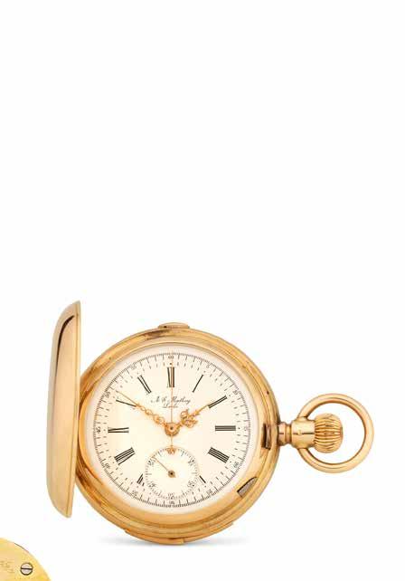 case band Dial: gilt, arabic chapters, subsidiary seconds, blued hands Case: plain with enamel monogram, gold cuvette Size: 47mm $2,500-3,500 87 PROPERTY OF A MARYLAND COLLECTION 88 A. E.