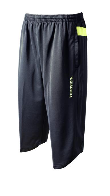 4116 COVERCIANO 3/4 PANT DETAILS: 100% polyester, Double 240 gm/m2 Pant with open hole mesh under gusset, contrast color hip cooling mesh vent. Diadora logo. SIZES: S, M, L, XL, XXL SUGG. RETAIL: $44.