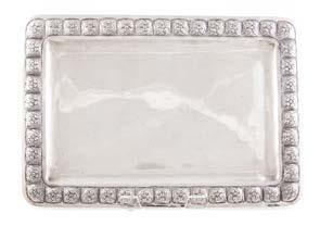 SILVER 484 4 American sterling silver personal items 1) Unger Brothers steeplechase bowl, marked 925 fine, 5 1/ 2 in Diam, 2) Graff, Washbourne & Dunn rectangular cigar ashtray, 7 1/4 x 5 1/4 in, 3)