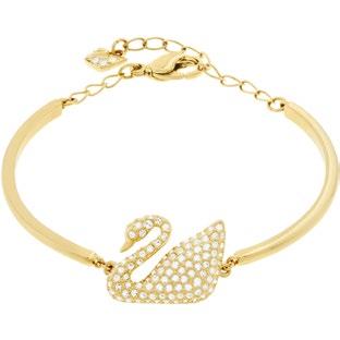 5 cm / 15 5 / 8 / 1 / 2 1 / 2 in SWAN BANGLE, M 5083133-1 Color: crystal / gold-plated 6 cm / 5 7