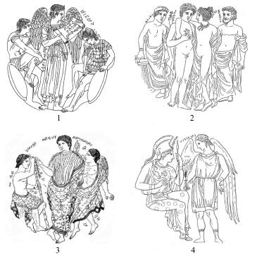 192 M. Korczyńska-Zdąbłarz Fig. 2. Gli specchi di bronzo con rappresentaione di Lasa: 1 di British Museum. Da: Haynes 2000, 274; 2 di Chiusi. Da: Thomson de Grummond 2006a, 169; 3 di Montefiascone.
